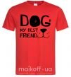Мужская футболка Dog my best friend Красный фото