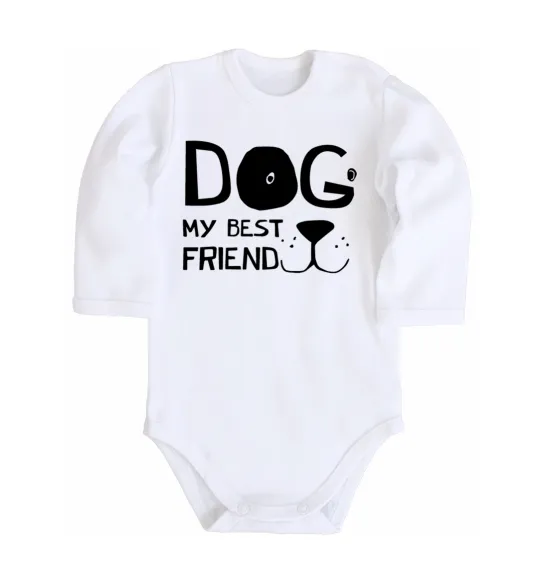 Дитячий бодік Dog my best friend Білий фото