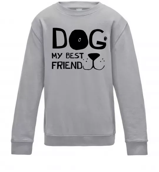 Дитячий світшот Dog my best friend Сірий меланж фото