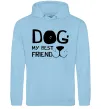 Чоловіча толстовка (худі) Dog my best friend Блакитний фото