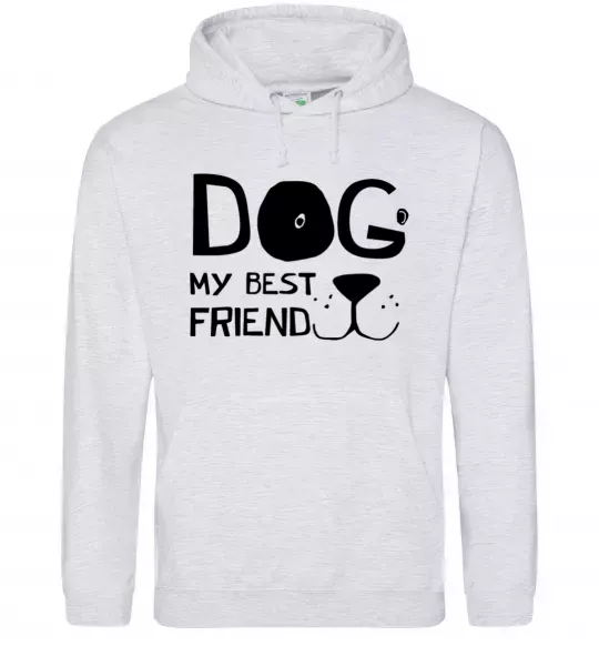 Жіноча толстовка (худі) Dog my best friend Сірий меланж фото