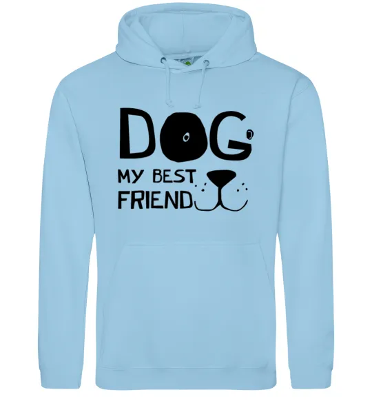 Женская толстовка (худи) Dog my best friend Голубой фото
