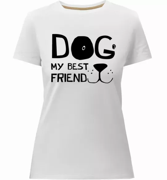 Женская премиум футболка Dog my best friend Белый фото