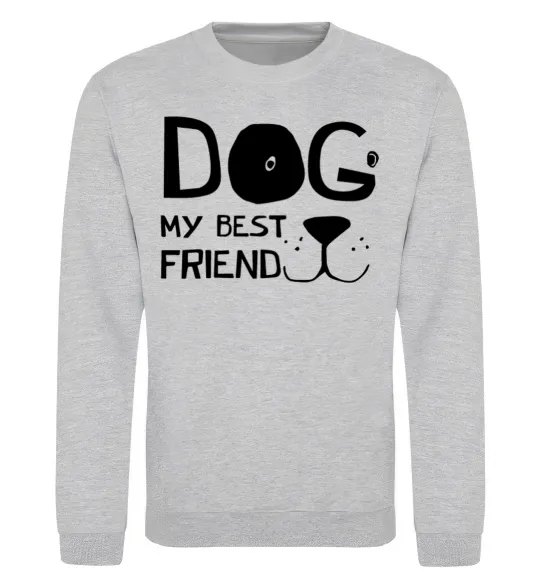 Свитшот Dog my best friend Серый меланж фото
