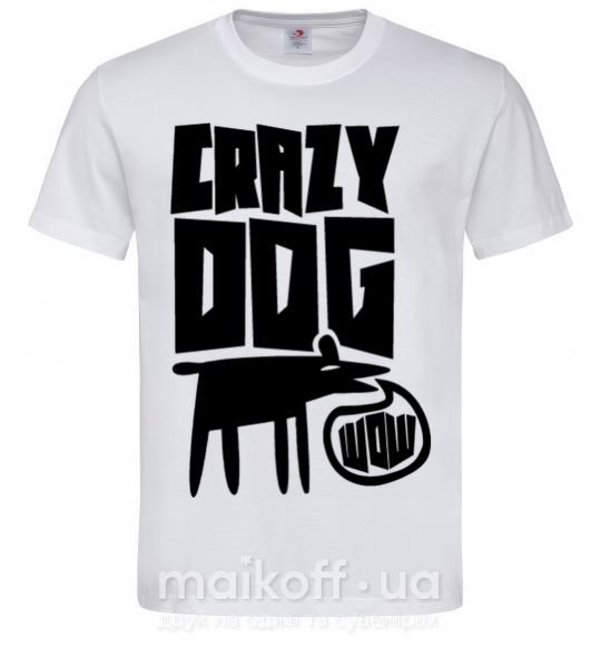 Мужская футболка Crazy dog Белый фото