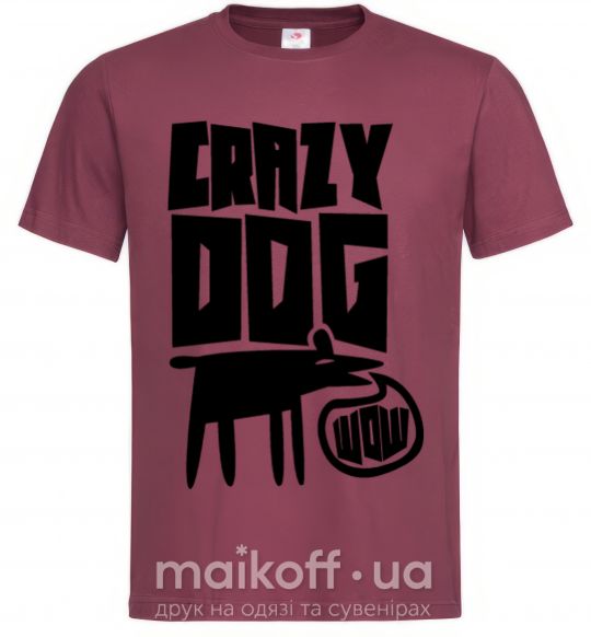 Мужская футболка Crazy dog Бордовый фото