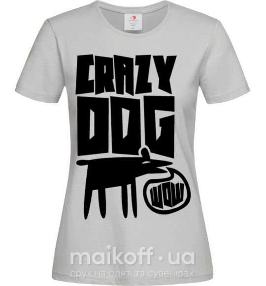 Жіноча футболка Crazy dog Сірий фото