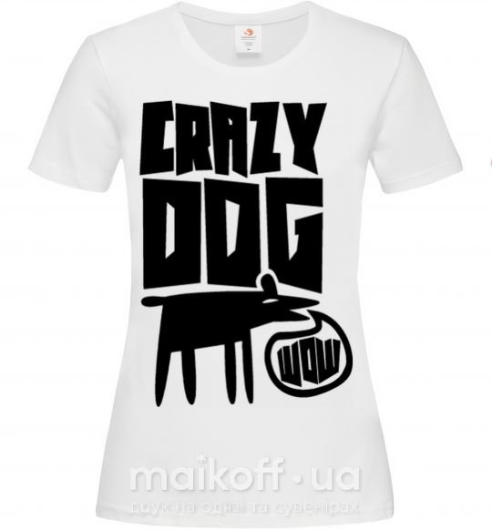 Женская футболка Crazy dog Белый фото