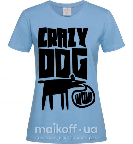 Женская футболка Crazy dog Голубой фото