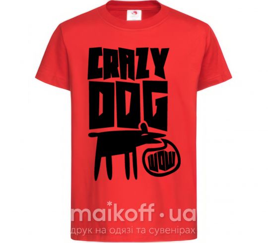 Детская футболка Crazy dog Красный фото