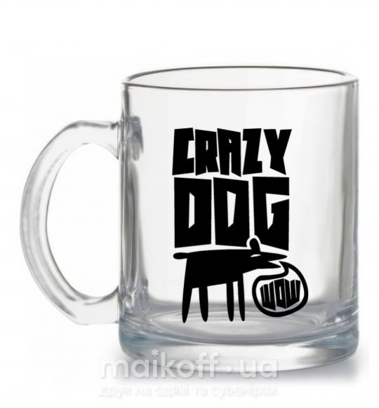 Чашка стеклянная Crazy dog Прозрачный фото