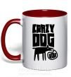 Чашка з кольоровою ручкою Crazy dog Червоний фото