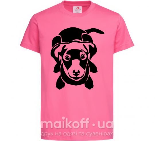 Детская футболка Такса Ярко-розовый фото