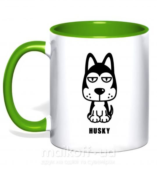 Чашка с цветной ручкой Husky Зеленый фото