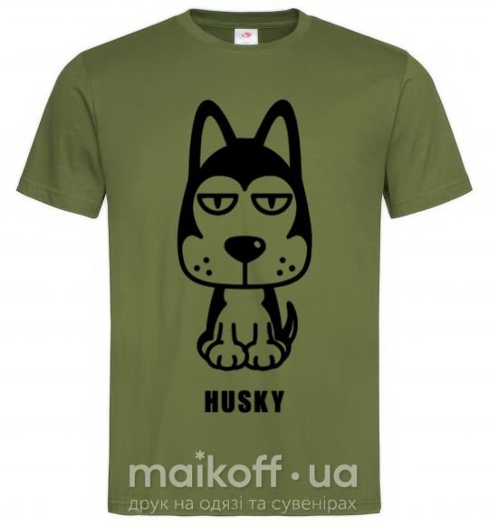 Чоловіча футболка Husky Оливковий фото