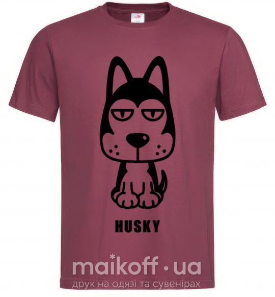 Чоловіча футболка Husky Бордовий фото
