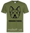 Мужская футболка Yorkshire terrier Оливковый фото