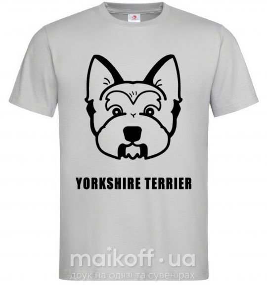 Мужская футболка Yorkshire terrier Серый фото