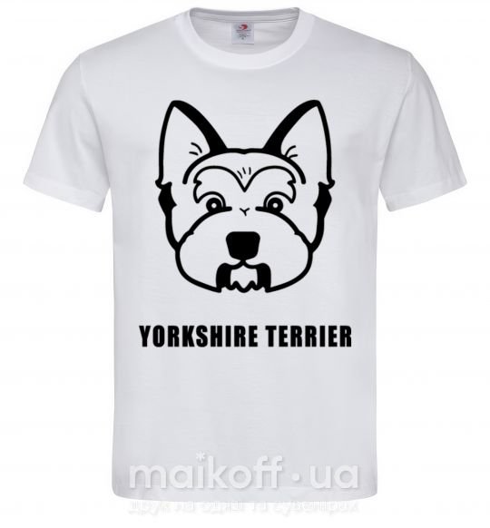 Мужская футболка Yorkshire terrier Белый фото