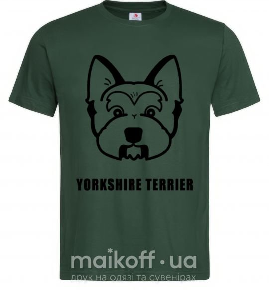 Мужская футболка Yorkshire terrier Темно-зеленый фото