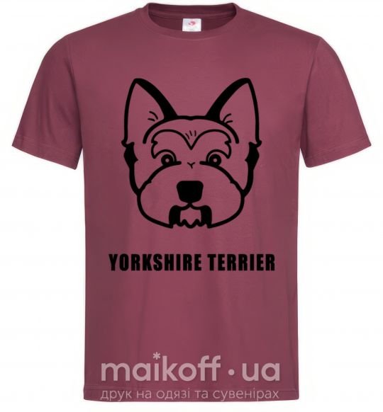 Чоловіча футболка Yorkshire terrier Бордовий фото