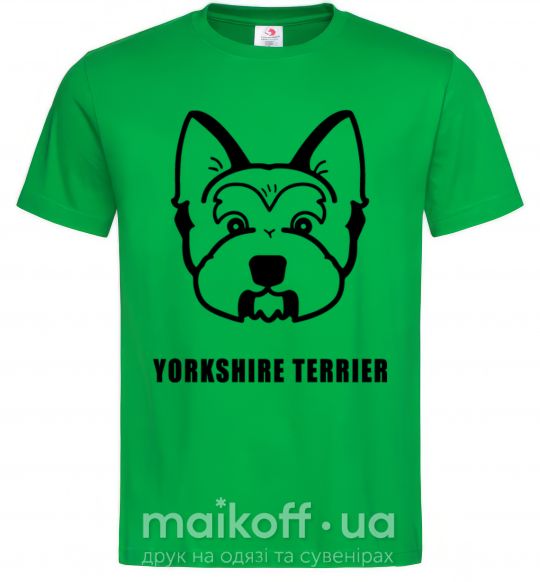 Мужская футболка Yorkshire terrier Зеленый фото
