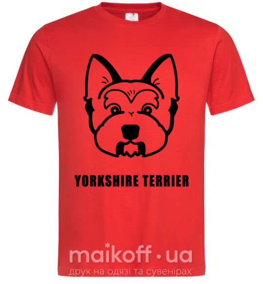 Мужская футболка Yorkshire terrier Красный фото