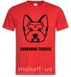 Мужская футболка Yorkshire terrier Красный фото