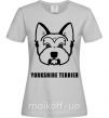 Женская футболка Yorkshire terrier Серый фото