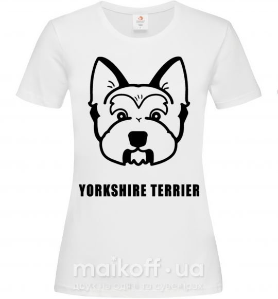 Женская футболка Yorkshire terrier Белый фото