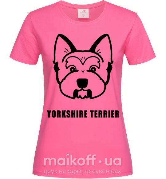 Женская футболка Yorkshire terrier Ярко-розовый фото
