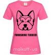 Женская футболка Yorkshire terrier Ярко-розовый фото
