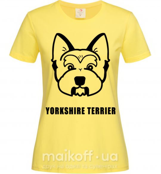 Женская футболка Yorkshire terrier Лимонный фото