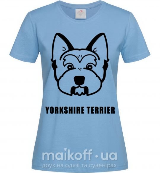 Женская футболка Yorkshire terrier Голубой фото
