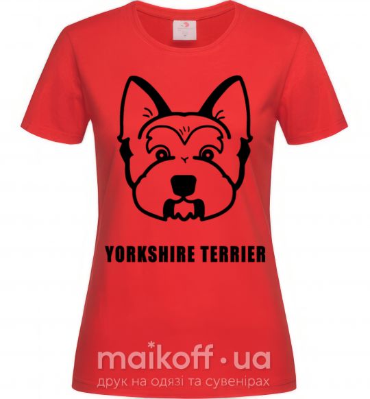 Женская футболка Yorkshire terrier Красный фото