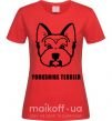 Женская футболка Yorkshire terrier Красный фото