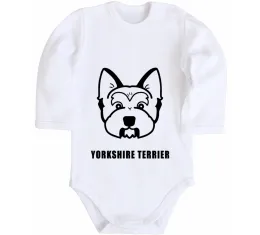 Дитячий бодік Yorkshire terrier Білий фото