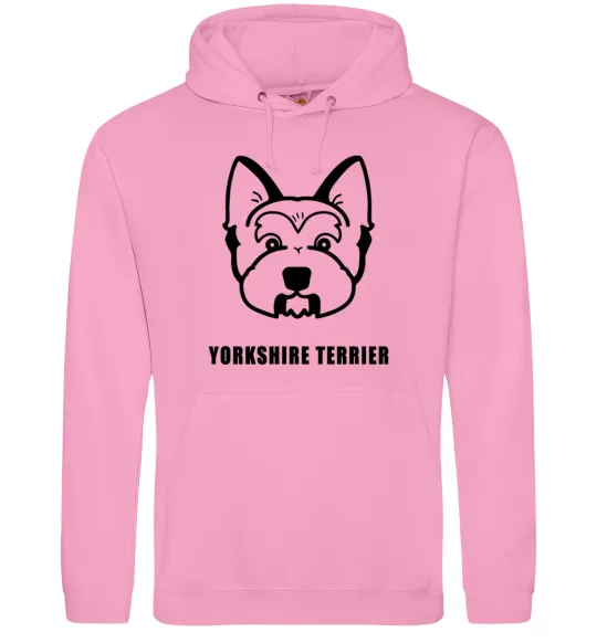 Мужская толстовка (худи) Yorkshire terrier Розовый фото