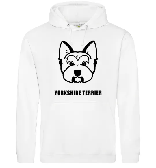 Чоловіча толстовка (худі) Yorkshire terrier Білий фото