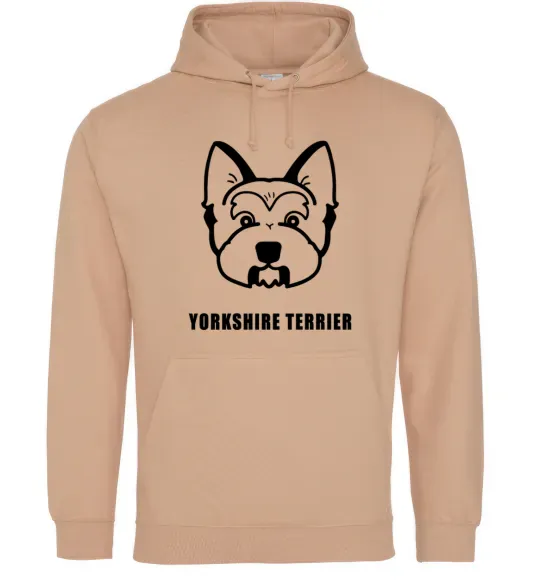 Чоловіча толстовка (худі) Yorkshire terrier Пісочний фото