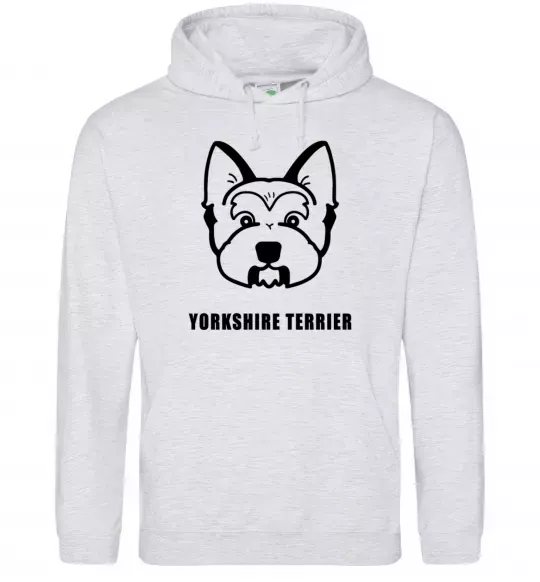 Женская толстовка (худи) Yorkshire terrier Серый меланж фото