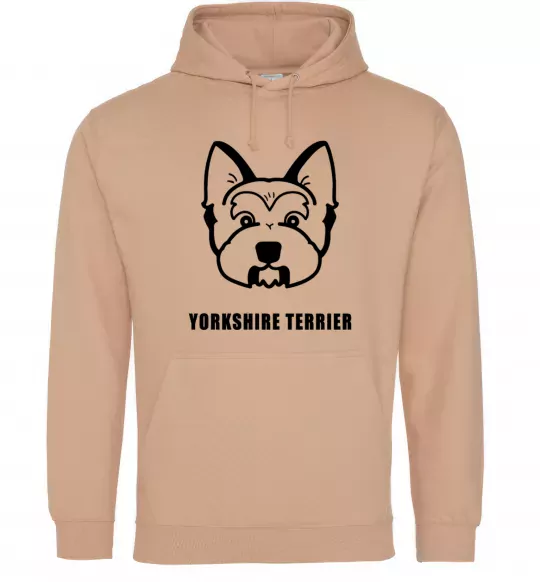 Женская толстовка (худи) Yorkshire terrier Песочный фото