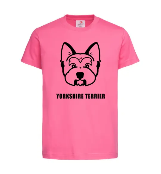 Дитяча футболка Yorkshire terrier Яскраво-рожевий фото