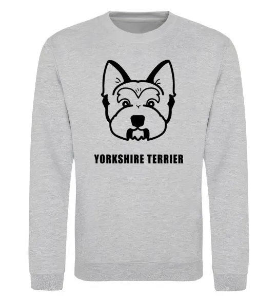 Свитшот Yorkshire terrier Серый меланж фото