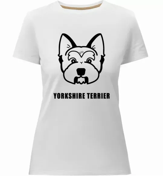 Женская премиум футболка Yorkshire terrier Белый фото