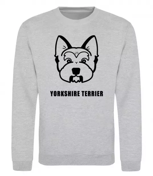 Свитшот Yorkshire terrier Серый меланж фото