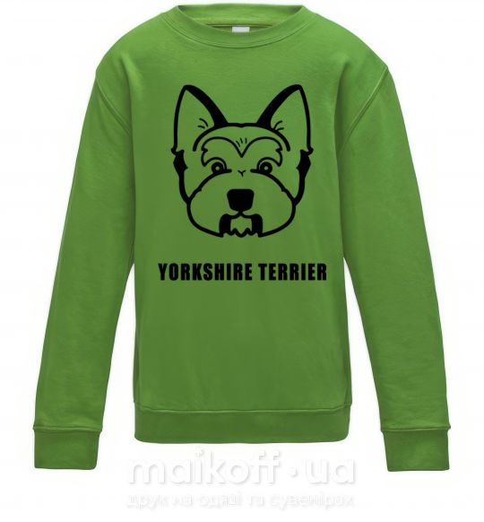 Детский Свитшот Yorkshire terrier Лаймовый фото