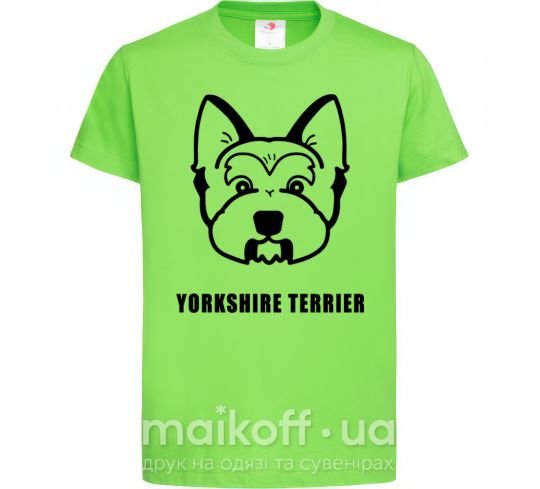 Детская футболка Yorkshire terrier Лаймовый фото