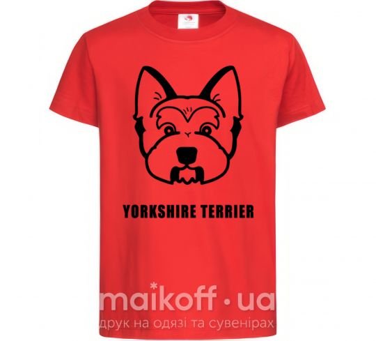 Детская футболка Yorkshire terrier Красный фото