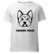 Мужская премиум футболка Yorkshire terrier Белый фото
